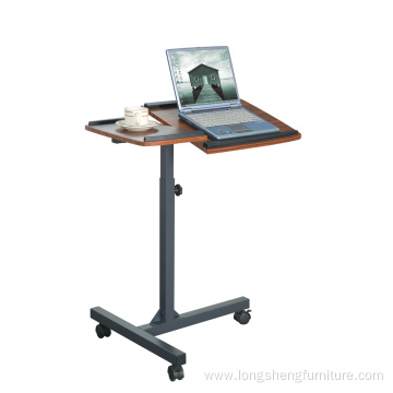 Portable Adjustable Wooden Laptop Stand With Wheels